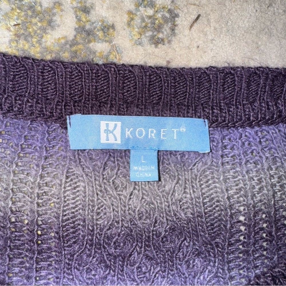 Koret Purple Striped Cardigan Sweater - Picture 5 of 6